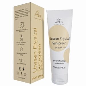 Aveil Unseen Physical Sunscreen SPF 50 front