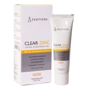 Ceuticoz Clear Zinc Tinted Sunscreen Gel front