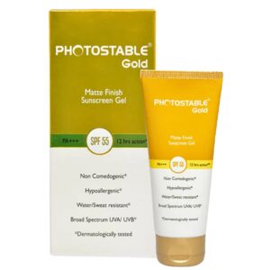 Photostable Gold Matte Finish Sunscreen Gel SPF 55